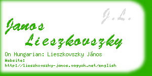 janos lieszkovszky business card